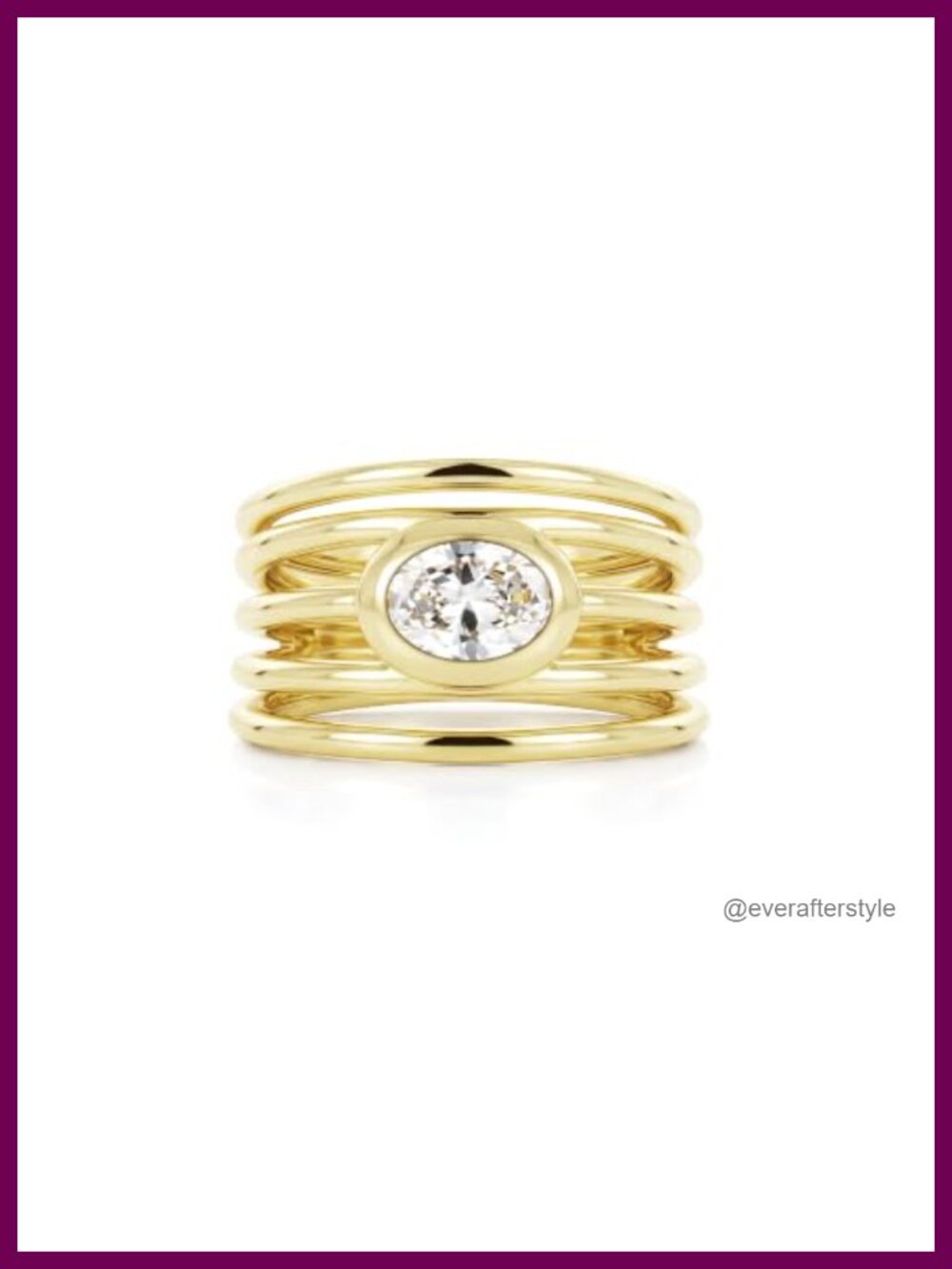 14k Gold Filled Stacking Ring for Women, Dainty Oval Zircon Statement Ring,